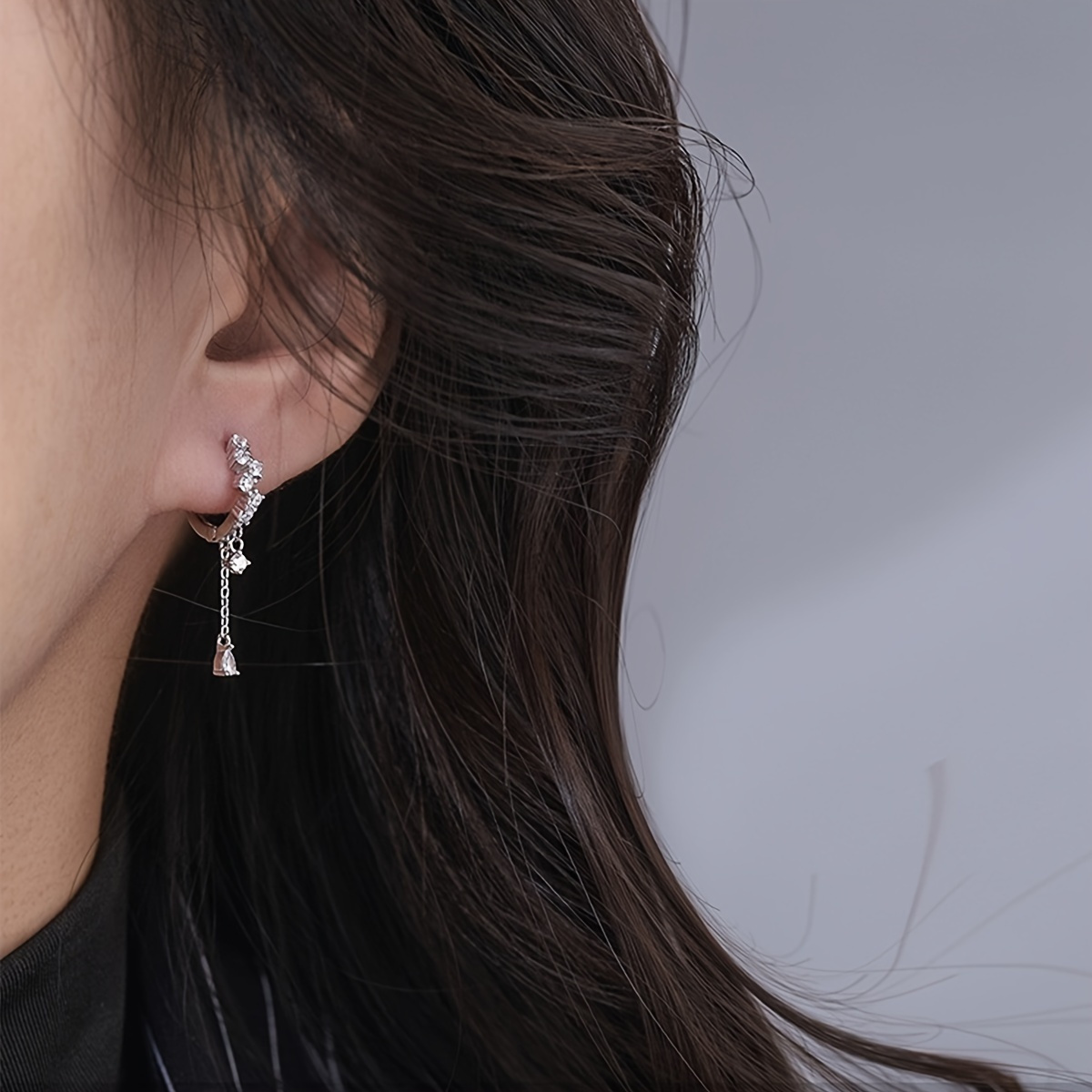 Women's 925 Sterling Silver Tassel Water Drop Earrings